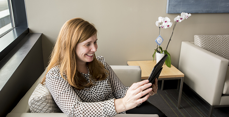 Woman sitting at desk