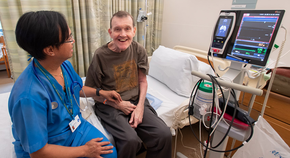 Nurse and patient at Spaulding Nursing and Therapy Center Brighton