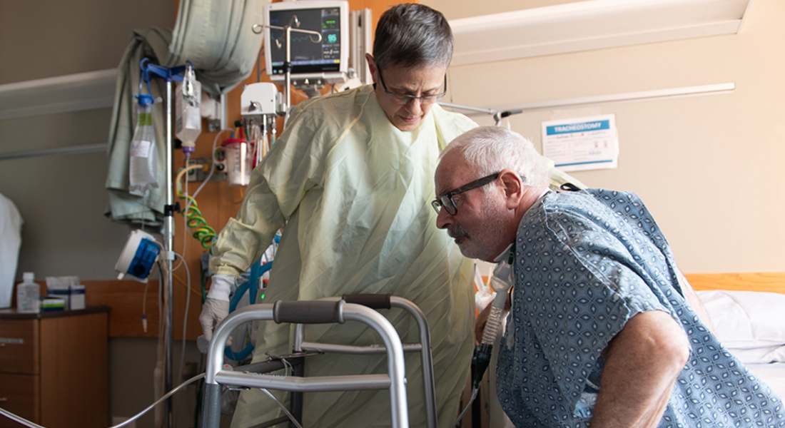 Nurse assisting patient at Spaulding Hospital for Continuing Medical Care Cambridge