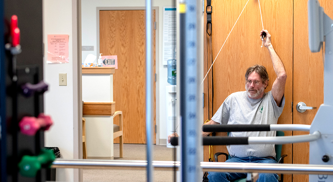 Patient rehabbing at Cape Ann Outpatient
