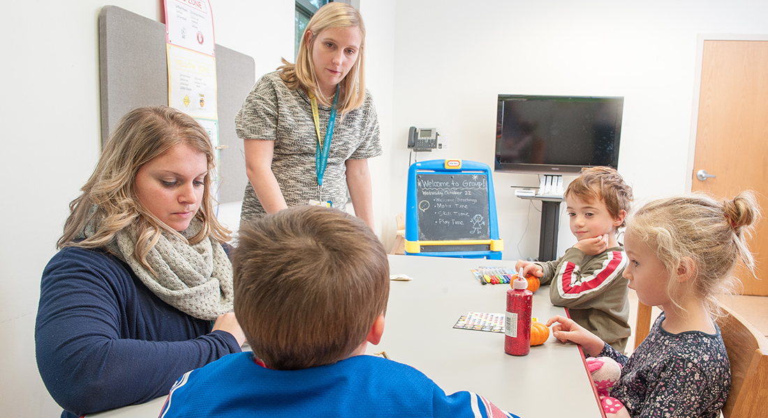 Group therapy with pediatric patients