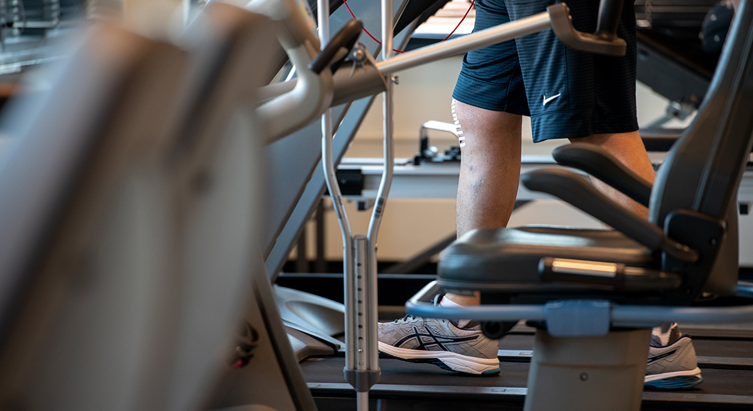 patient rehabbing on treadmill