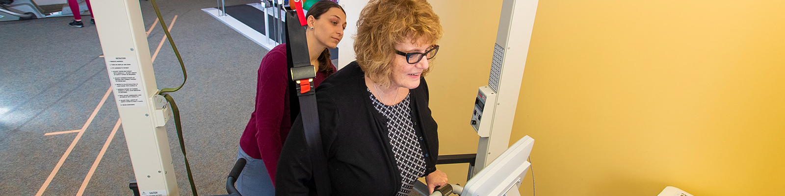 Patient rehabbing on treadmill at Spaulding Outpatient Center Medford
