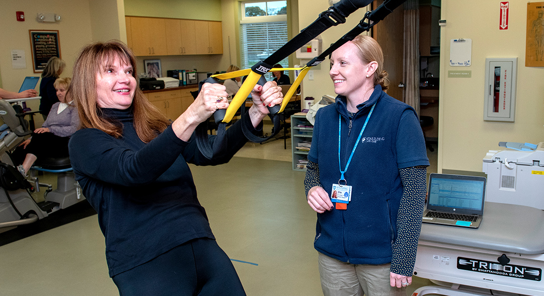 Patient using facilities to rehab at Spaulding Outpatient Center Orleans