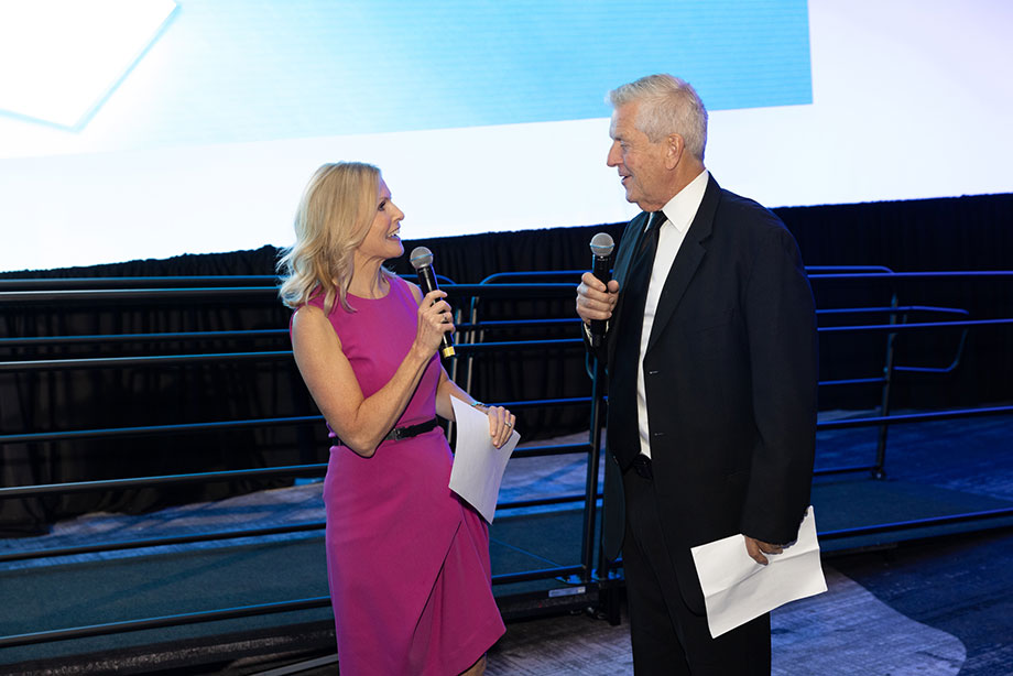 WBZ-TV anchor Lisa Hughes and comedian/actor Lenny Clarke
