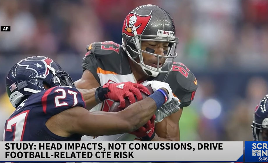 Pro football players during a game.