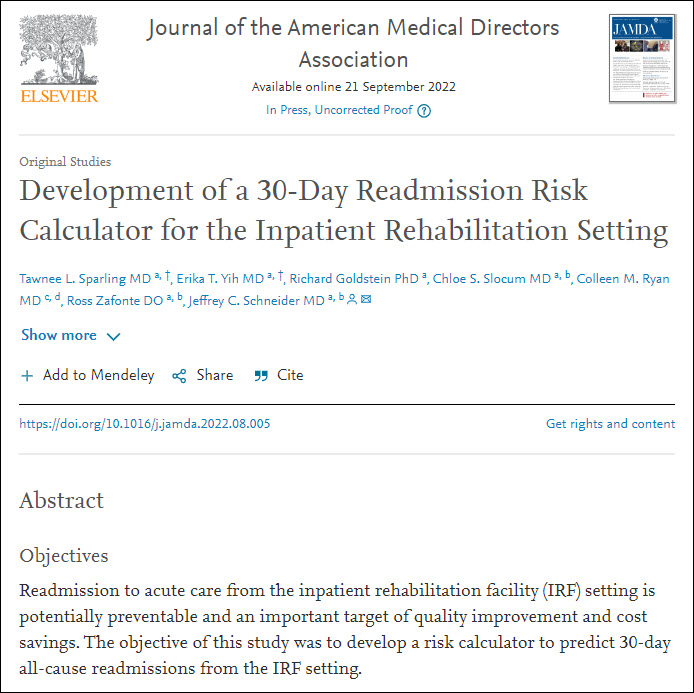 First page of the JAMDA paper